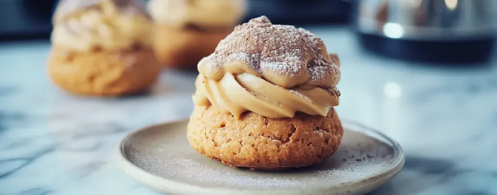 Profiteroles, Ganache de Café, Salsa de chocolate