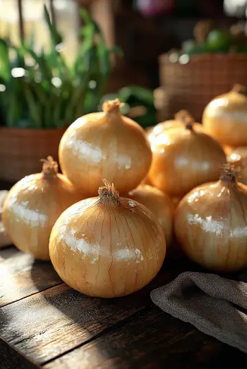 Cebollas blancas secas