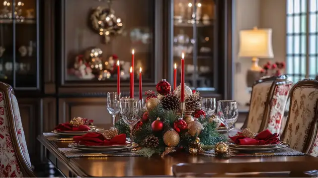 Mesa clásica en Navidad