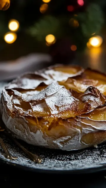 Tarta de Crema Catalana, montaje navideño