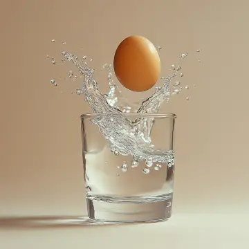Huevo sumergiendose en el agua para comprobar su frescura