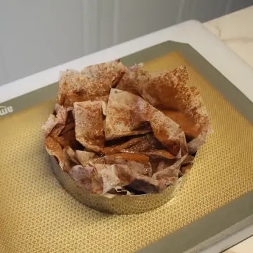 El crujiente de Cacao antes de entrar en el horno