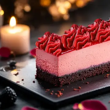 Tarta de San Valentin mousse de frambuesas