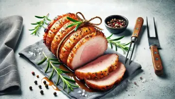 Lomo asado, dos lonchas cortadas