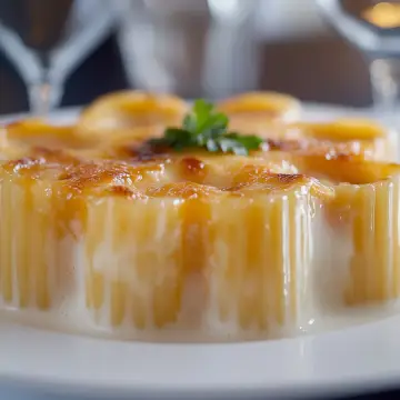 Macarrones XL rellenos de salmón fresco y champiñones