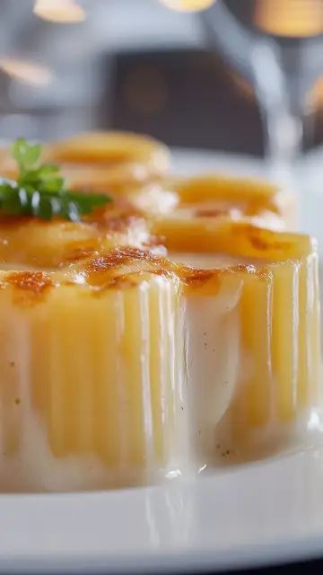 Macarrones XL rellenos de salmón fresco, salsa al "Martini Bianco" y caviar ahumado de salmón