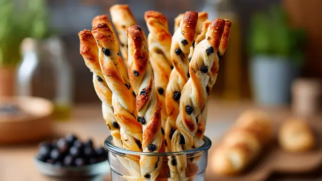 Palitos grisines Italianos de aceitunas negras