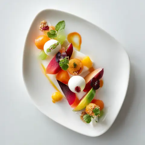 Frutas frescas y coulis de frutas