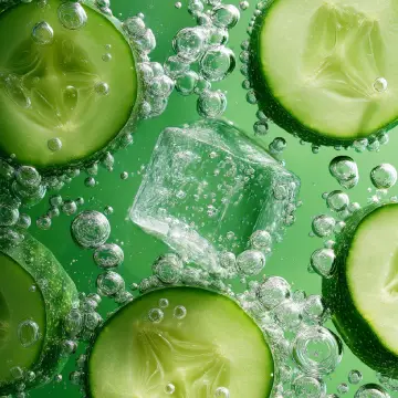 Refrescando rodajas de pepino