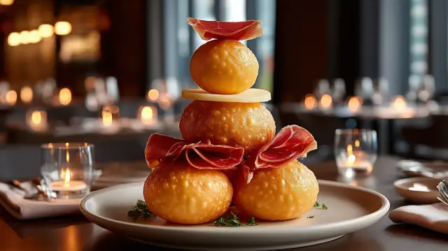 Montaditos Airbag con Tomate, Jamón Ibérico y Queso