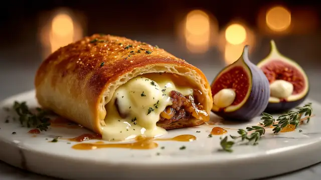 Pizza Stromboli: Ternera, Mozzarella, Higos, Vinagreta higos secos