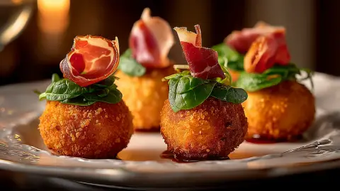 Croquetas de Otoño: Jamón, Espinacas y Piñones