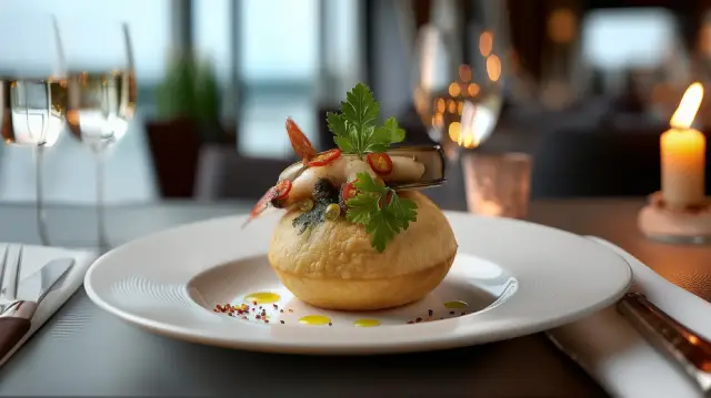 Patatas Chips, Romesco y Navajas | Tapa de Alta Cocina Mediterránea