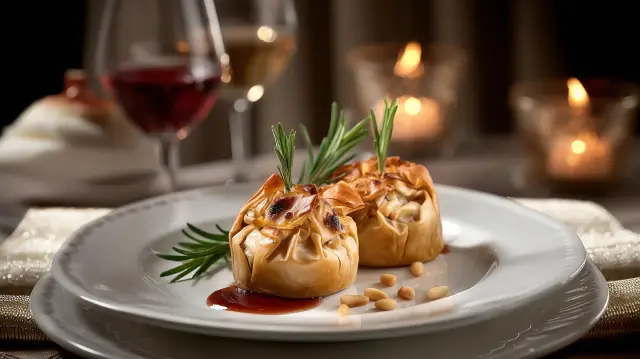 Pavo Asado CRUJIENTE con Mozzarella y salsa de Piñones