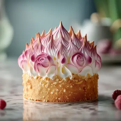 Tarta de Almendra, Vainilla y Merengue de Frambuesa
