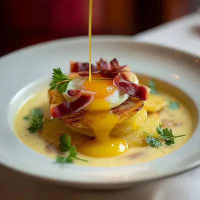 Huevos Estrellados Diferentes: Crujiente de Patata y Jamón Ibérico