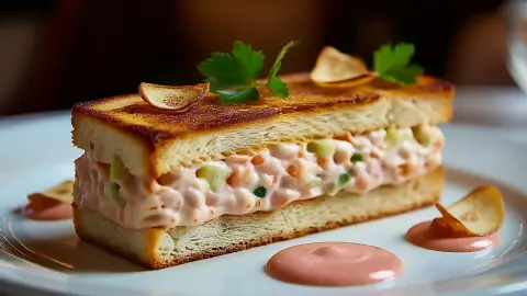 Sándwich de Langostinos al Ajillo con Ajetes | Receta Michelin
