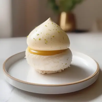 Tarta Pavlova, Cremoso de fruta de la pasión, piña y vainilla