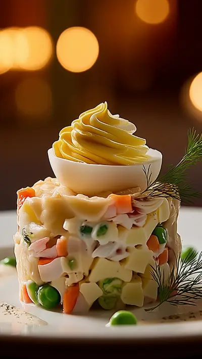 Ensaladilla Rusa Cangrejo Azul Huevo relleno Limón