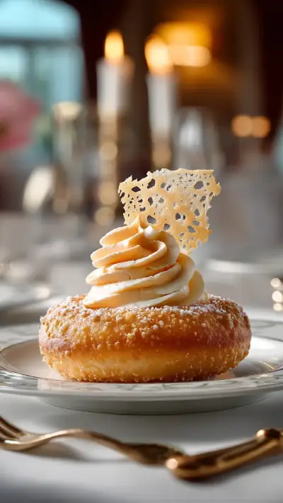 Donut de Patata y Crema Montada de chorizo version vertical