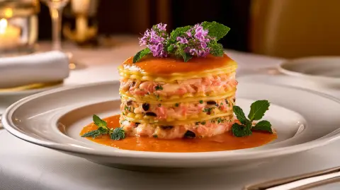 Lasaña Cilíndrica de Verano con Salsa Fría de Tomate y Menta | La Receta que Nadie Espera