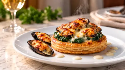 Hojaldre de Espinacas y Mejillones Gratinados | El Entrante Perfecto